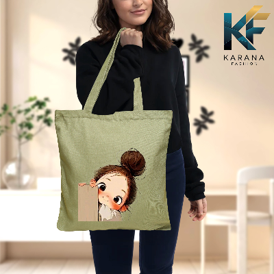 Buy Exclusive design printed Canvas Tote Bag with Zipper for ladies at Best Price in Bangladesh