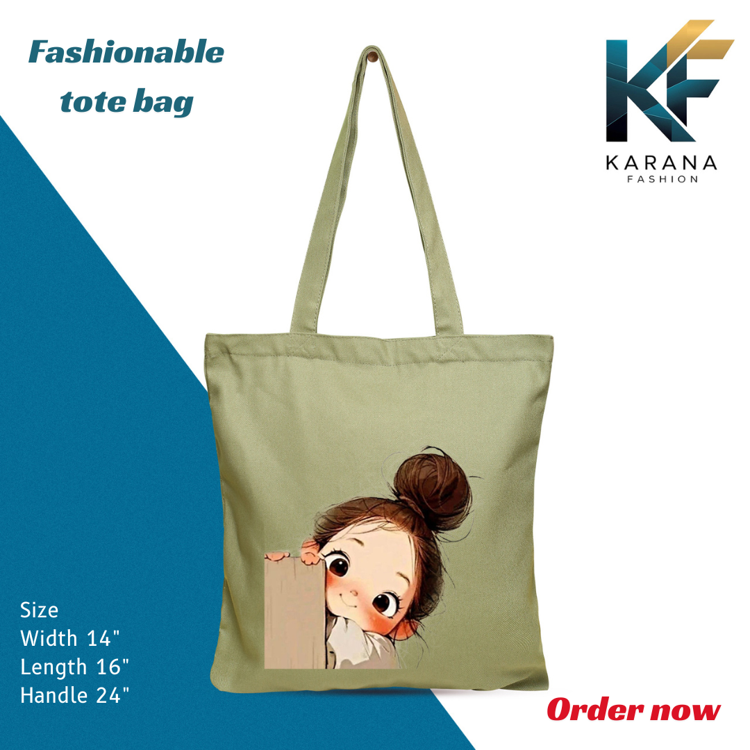 Buy Exclusive design printed Canvas Tote Bag with Zipper for ladies at Best Price in Bangladesh