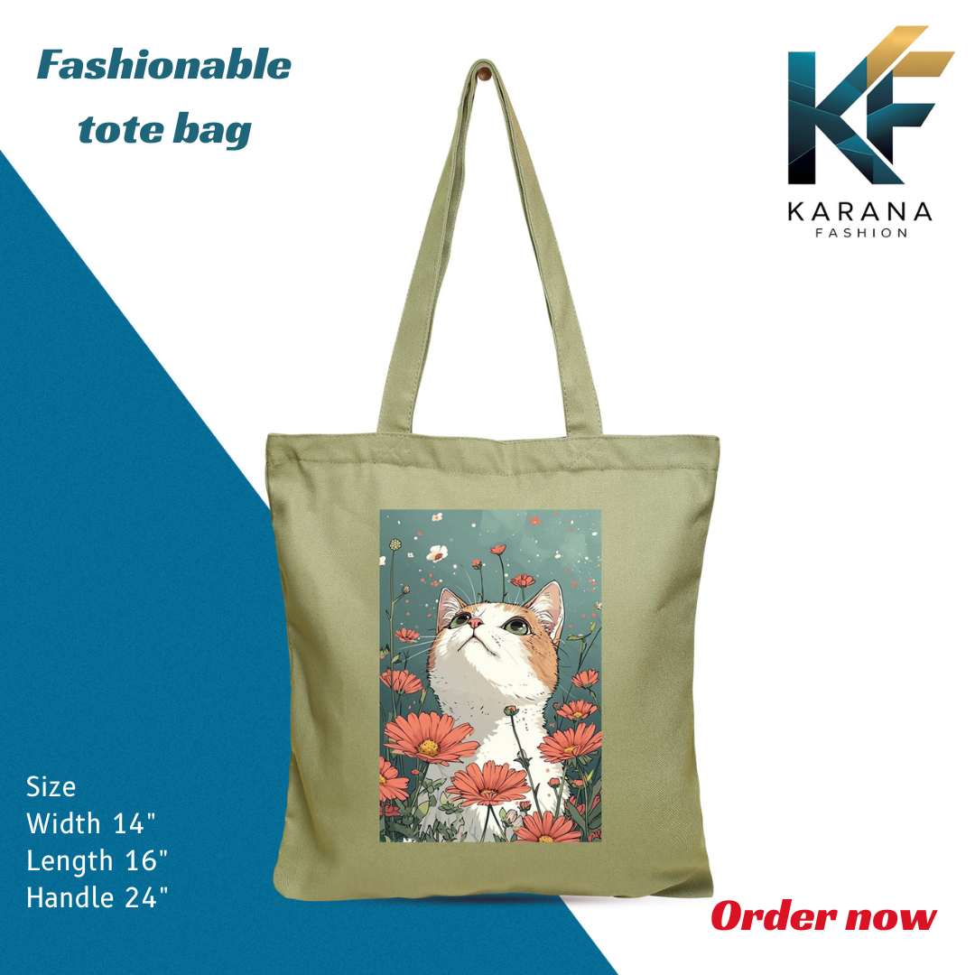 Buy Exclusive design printed Canvas Tote Bag with Zipper for ladies at Best Price in Bangladesh