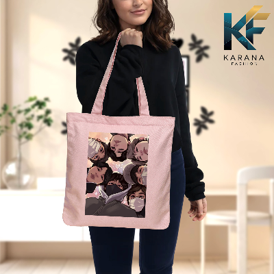 Buy Exclusive design printed Canvas Tote Bag with Zipper for ladies at Best Price in Bangladesh