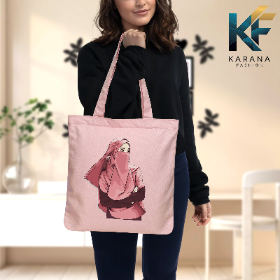 Buy Exclusive design printed Canvas Tote Bag with Zipper for ladies at Best Price in Bangladesh