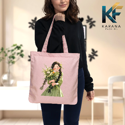 Buy Exclusive design printed Canvas Tote Bag with Zipper for ladies at Best Price in Bangladesh