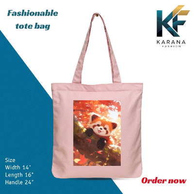 Buy Exclusive design printed Canvas Tote Bag with Zipper for ladies at Best Price in Bangladesh