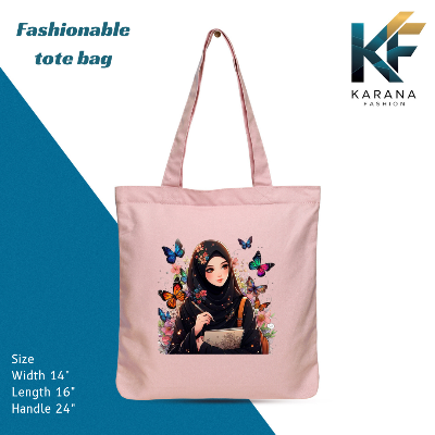 Buy Exclusive design printed Canvas Tote Bag with Zipper for ladies at Best Price in Bangladesh