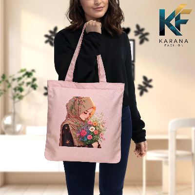 Buy Exclusive design printed Canvas Tote Bag with Zipper for ladies at Best Price in Bangladesh