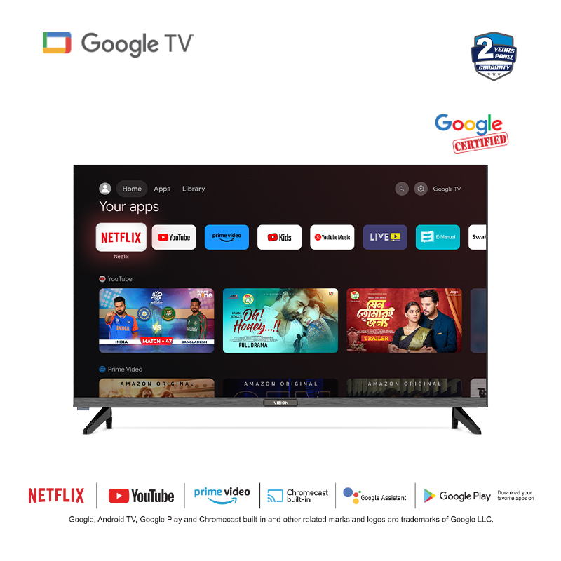 Buy  VISION 32" LED TV Z10 Smart Optima Google TV  at Best Price In Bangladesh