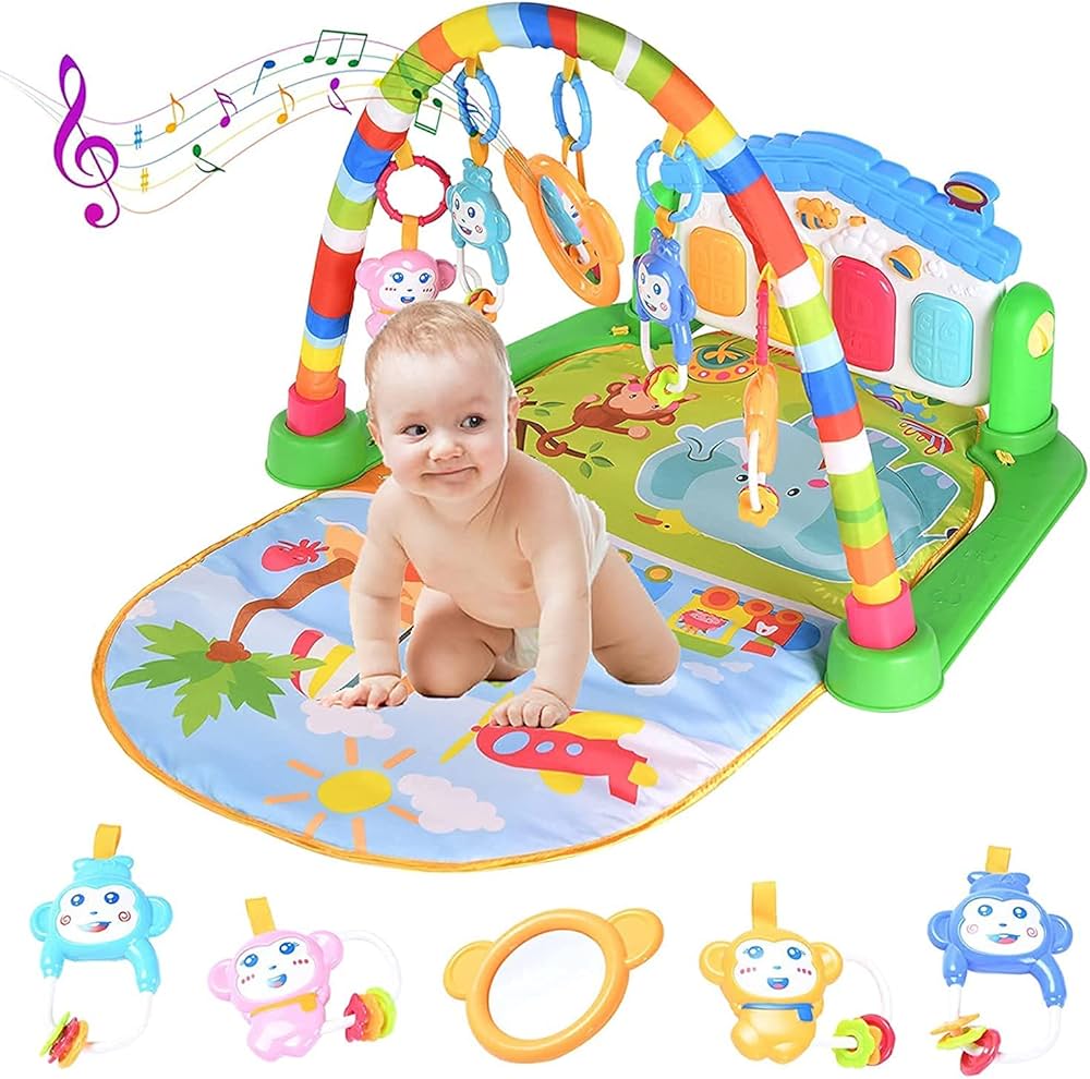 Buy"Baby /kids Gym Play Mats, Kick and Play Piano Gym Activity Center - 1 Set Multy color " at Best Price In Bangladesh