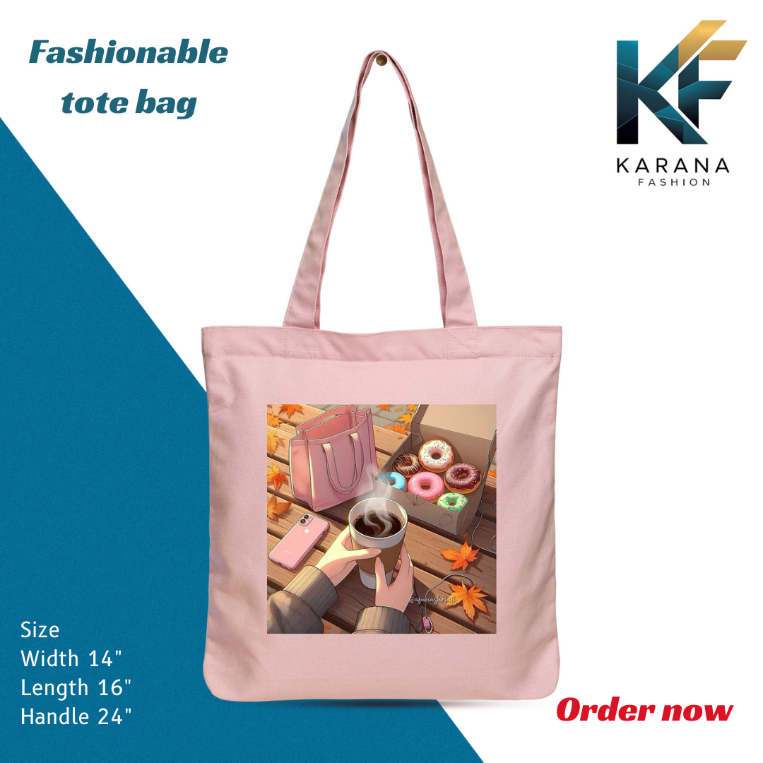 Buy Exclusive design printed Canvas Tote Bag with Zipper for ladies at Best Price in Bangladesh