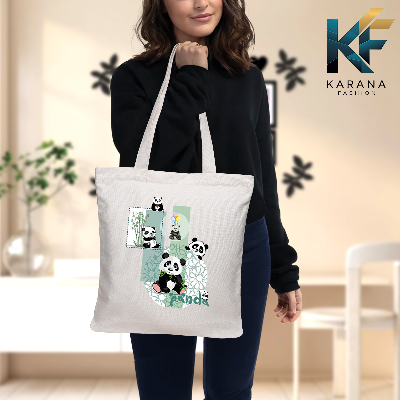 Buy Exclusive design printed Canvas Tote Bag with Zipper for ladies at Best Price in Bangladesh