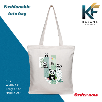 Buy Exclusive design printed Canvas Tote Bag with Zipper for ladies at Best Price in Bangladesh