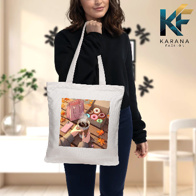 Buy Exclusive design printed Canvas Tote Bag with Zipper for ladies at Best Price in Bangladesh