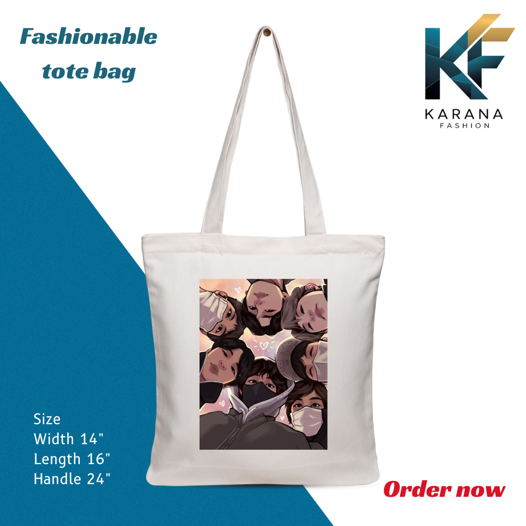 Buy Exclusive design printed Canvas Tote Bag with Zipper for ladies at Best Price in Bangladesh