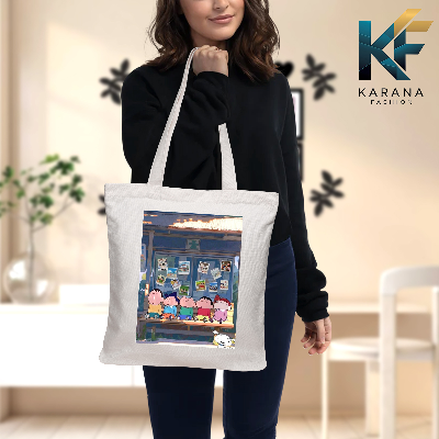 Buy Exclusive design printed Canvas Tote Bag with Zipper for ladies at Best Price in Bangladesh