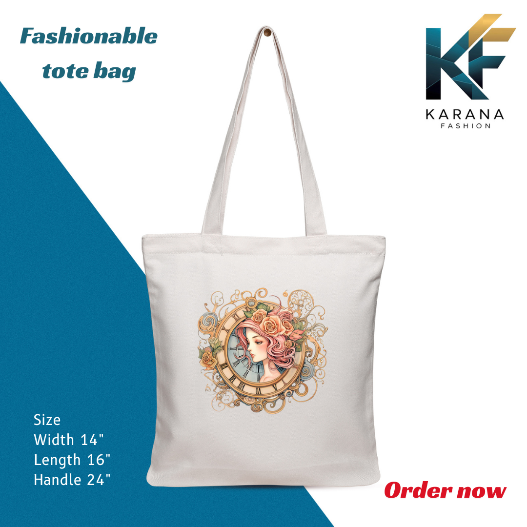 Buy Exclusive design printed Canvas Tote Bag with Zipper for ladies at Best Price in Bangladesh