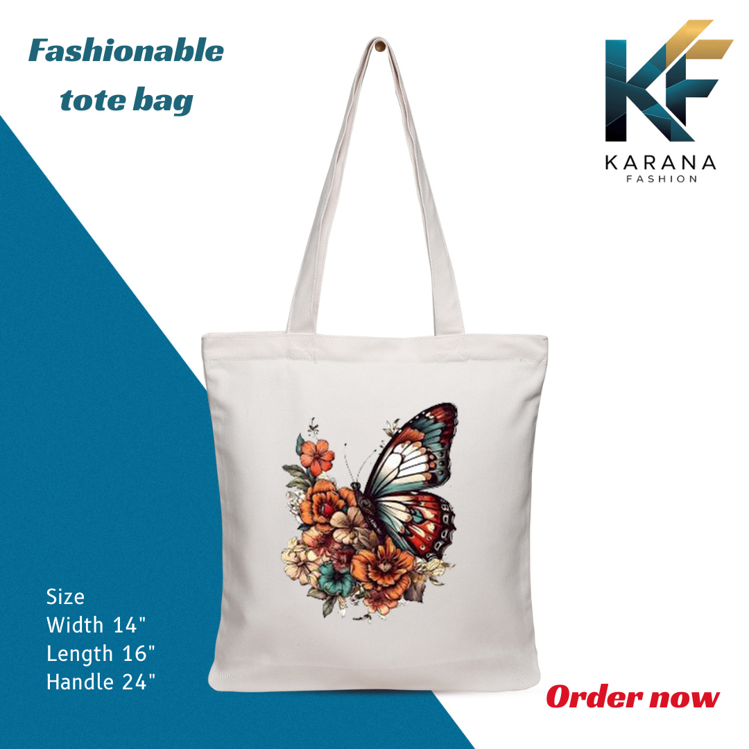 Buy Exclusive design printed Canvas Tote Bag with Zipper for ladies at Best Price in Bangladesh