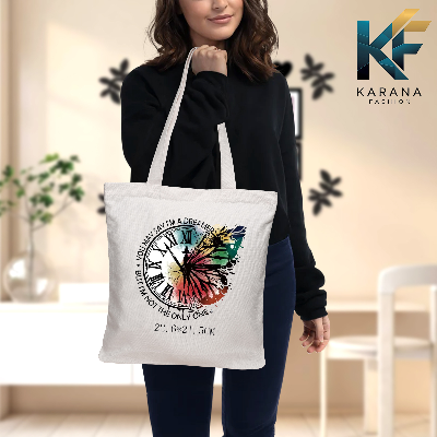 Buy Exclusive design printed Canvas Tote Bag with Zipper for ladies at Best Price in Bangladesh