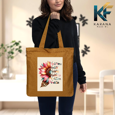 Buy Exclusive design printed Canvas Tote Bag with Zipper for ladies at Best Price in Bangladesh