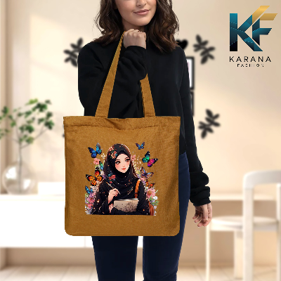 Buy Exclusive design printed Canvas Tote Bag with Zipper for ladies at Best Price in Bangladesh