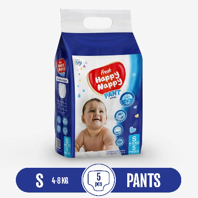 Buy Fresh Happy Nappy Pant Diaper 4-8 KG (S Size) 5 Pcs Mini Pack at Best Price In Bangladesh