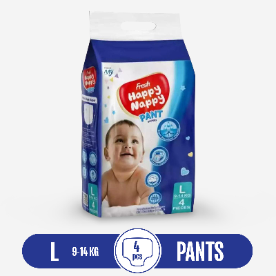 Buy  Fresh Happy Nappy Pant Diaper 9-14 KG (L Size) 4 Pcs Mini Pack at Best Price In Bangladesh