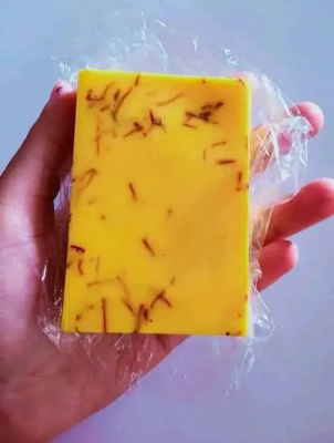 Picture of Hand Made Real Saffron Goat Milk Bar Soap -90g-Beauty soap