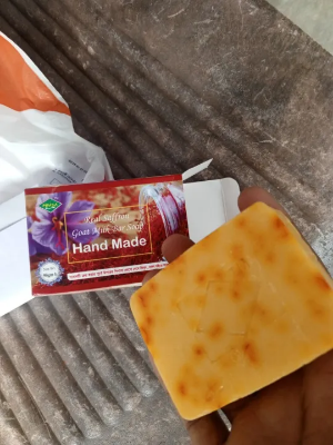 Picture of Hand Made Real Saffron Goat Milk Bar Soap -90g-Beauty soap