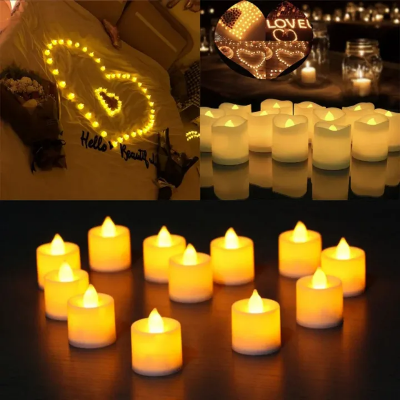 Picture of Artificial fire LED candle Golden 6 piece for home decoration