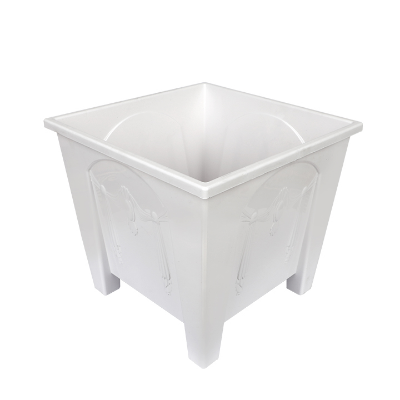 Buy Square Flower Tub 10"-White (9L)-TEL for Gardening in balcony, roof or indoor space for adding a touch of greenery to your home or office at Best Price In Bangladesh	