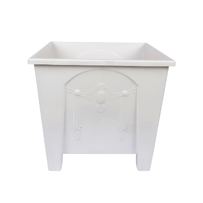 Buy Square Flower Tub 12" White (15L)-TEL for Gardening in balcony, roof or indoor space for adding a touch of greenery to your home or office at Best Price In Bangladesh	