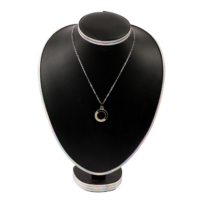 Buy Pendant Necklace With Hoop And Crystals Black and silver at Best Price in Bangladesh