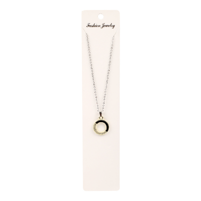 Buy Pendant Necklace With Hoop And Crystals Black and silver at Best Price in Bangladesh