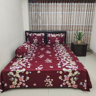 Buy ale Luxury Twill Cotton Bedsheet – King Size – with Pillow Cover at Best Price In Bangladesh