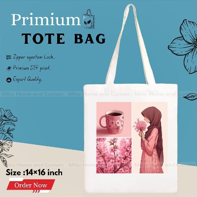 Buy Premium Tote Bag with Zipper Canvas Tote Bag for Women Trendy Shopping Bag / College Bag / University Bag Tote Bag, Canvas Bag with Zipper White , Black at Best Price In Bangladesh