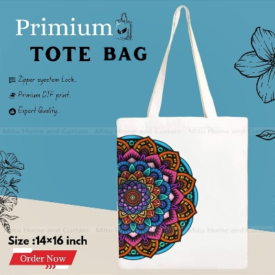 Buy Premium Tote Bag with Zipper Canvas Tote Bag for Women Trendy Shopping Bag / College Bag / University Bag Tote Bag, Canvas Bag with Zipper White , Black at Best Price In Bangladesh