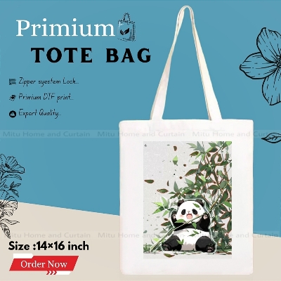 Buy Premium Tote Bag with Zipper Canvas Tote Bag for Women Trendy Shopping Bag / College Bag / University Bag Tote Bag, Canvas Bag with Zipper White , Black at Best Price In Bangladesh