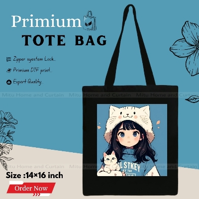 Buy Premium Tote Bag with Zipper Canvas Tote Bag for Women Trendy Shopping Bag / College Bag / University Bag Tote Bag, Canvas Bag with Zipper White , Black at Best Price In Bangladesh