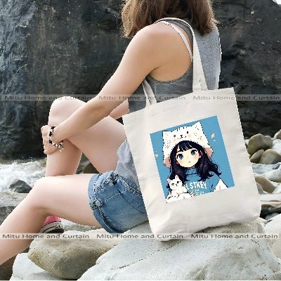 Buy Premium Tote Bag with Zipper Canvas Tote Bag for Women Trendy Shopping Bag / College Bag / University Bag Tote Bag, Canvas Bag with Zipper White , Black at Best Price In Bangladesh