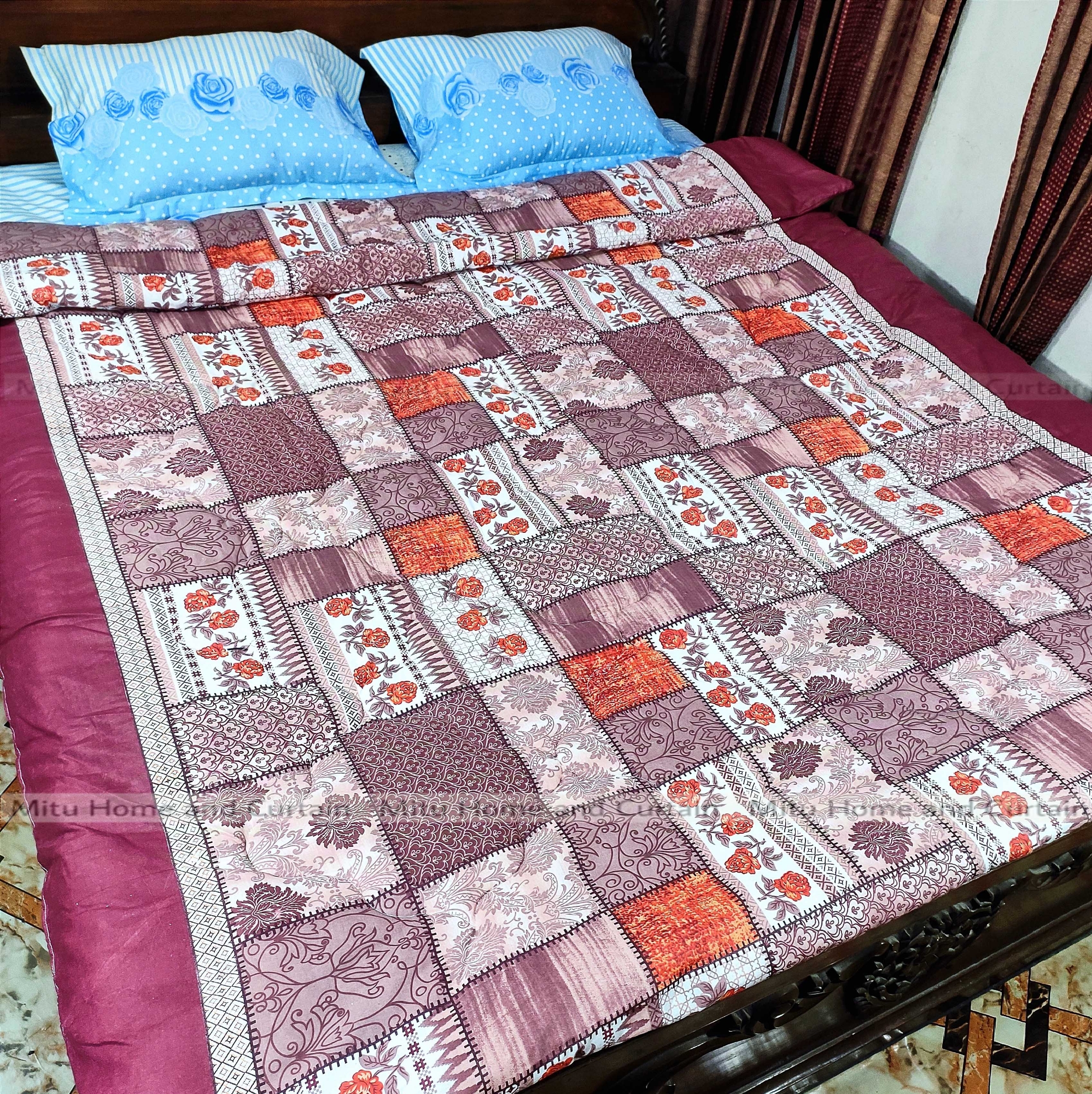 Buy Comforter for Winter King size Exclusive Comforter with Full Cotton fabric (2.6-3kg) 84*90 inch European cube style (1pcs Box) White , Red , Pink , Blue at Best Price In Bangladesh