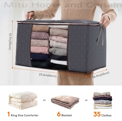 Buy XL Size Winter Cloths Storage Organizer Bags. Quilt Storage Bag, Cloth Organizer, Winter Wardrobe Storage OrganizerAsh , Navy blue at Best Prices  in Bangladesh 
