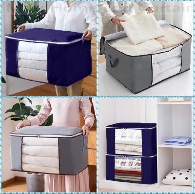 Buy XL Size Winter Cloths Storage Organizer Bags. Quilt Storage Bag, Cloth Organizer, Winter Wardrobe Storage OrganizerAsh , Navy blue at Best Prices  in Bangladesh 