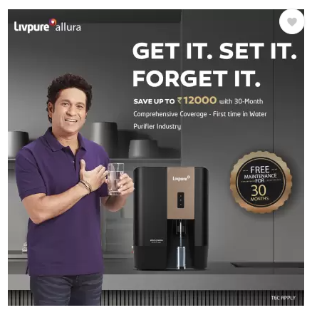 Buy Livpure 7 Liter Allura Premia 10 Stage Advanced Purification, RO+UV+UF+Copper+Alk+Mineraliser, In Tank UV Sterilisation Water Purifier at Best Price in Bangladesh