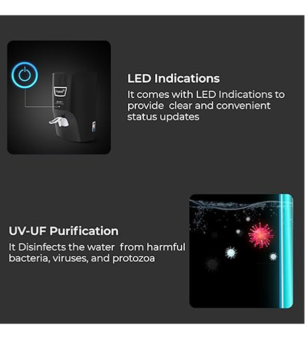 Buy Livpure GLO PRO+ 7 Litre Storage, RO+UV, Suitable for Borewell, Tanker, Municipal Water Black at Best Price in Bangladesh