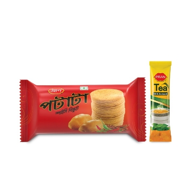 Picture of Pran Potata Spicy Bis 100g with Tea