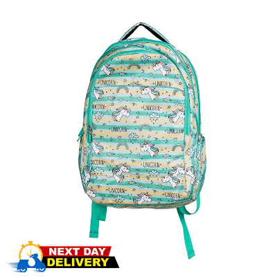 Picture of Travello Kity School Bag Durable Polyester multicolor Fabric- Unicorn Aqua