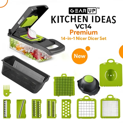 Buy GearUP VC14 Premium 14-in-1 Vegetable and Fruits Multifuction Cutting Slicer Kitchen Tools at Best Price In Bangladesh