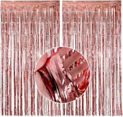 Foil Curtain Backdrop Golden, Silver, Blue, Red, Black & Pink Foil Curtain Backdrop- (Pack of 1 Pcs)