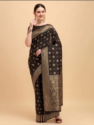 Buy Stylish & Glorious Printed Silk Saree With Blouse Piece FREE  at Best Price In Bangladesh