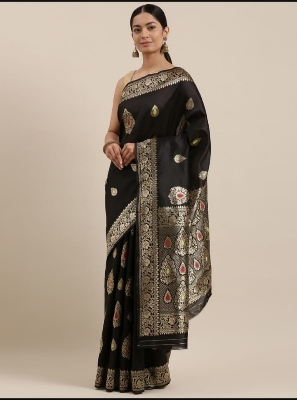 Buy Stylish & Glorious Printed Silk Saree With Blouse Piece FREE  at Best Price In Bangladesh