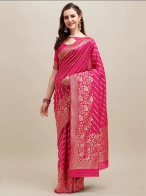 Buy Stylish & Glorious Printed Silk Saree With Blouse Piece FREE  at Best Price In Bangladesh