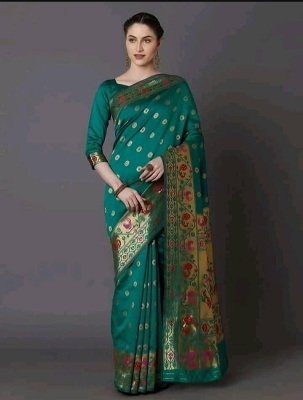 Buy Stylish & Glorious Printed Silk Saree With Blouse Piece FREE  at Best Price In Bangladesh